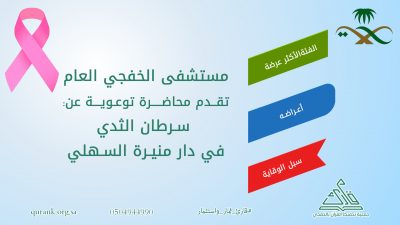 محاضرة توعوية تقدمها مستشفى الخفجي العام عن سرطان الثدي